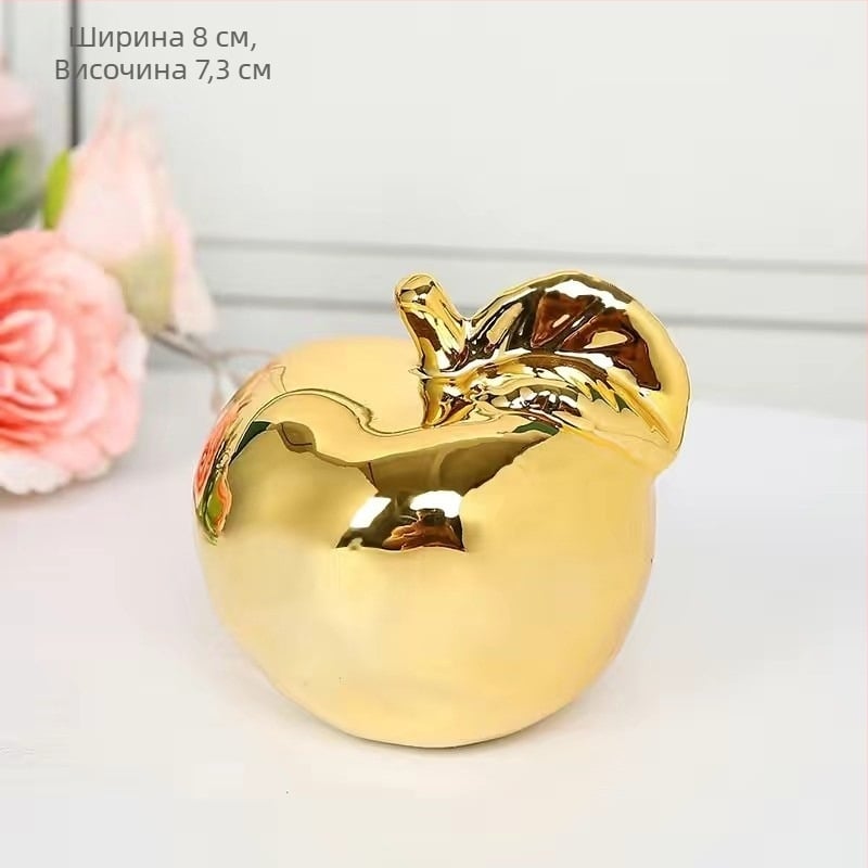 Креативна декорация с ябълки в европейски стил, вътрешен коридор, хол, библиотека, шкаф за телевизор, настолен керамичен декор, занаяти, декорация на едро