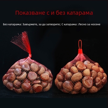 Пластмасова мрежеста торба на едро за плодове, мрежеста торба от кестен, мрежеста торбичка за супермаркет, орехова опаковка, преносима найлонова копринена тъкана торба