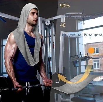 U-образна кърпа с качулка за студ, фитнес, плаж, къмпинг, строителство, слънцезащита, бързосъхнеща спортна хладна кърпа, тюрбан