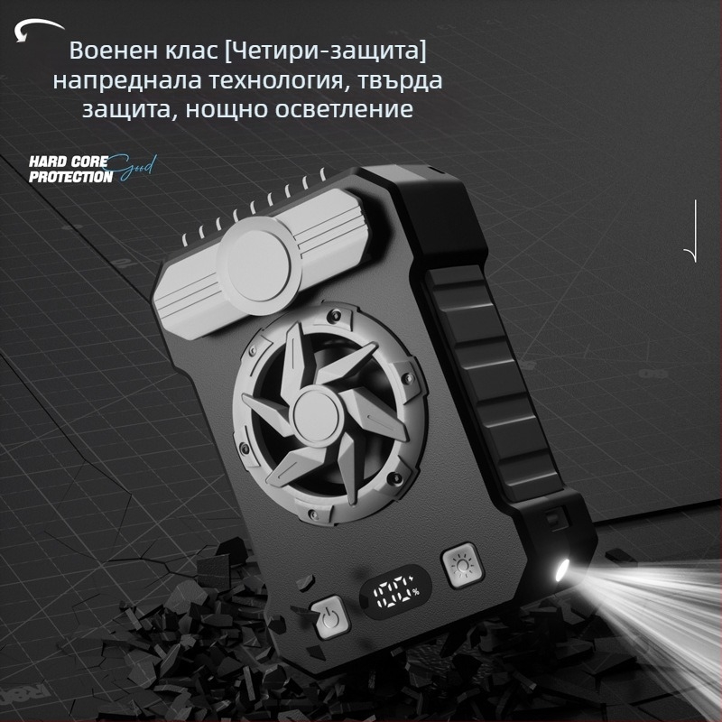 Вентилатор за окачване на кръста на строителна площадка с USB зареждане, експресна доставка, супер вятър, висящ вентилатор за съкровища, зареждане на врата