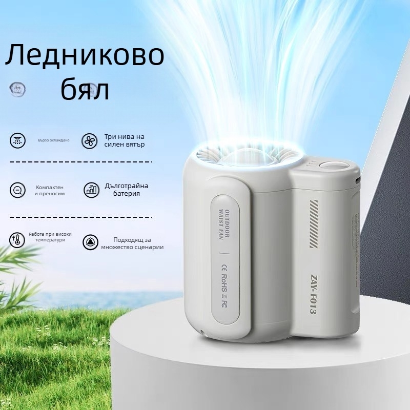 Вентилатор за окачване на кръста на строителна площадка с USB зареждане, експресна доставка, супер вятър, висящ вентилатор за съкровища, зареждане на врата