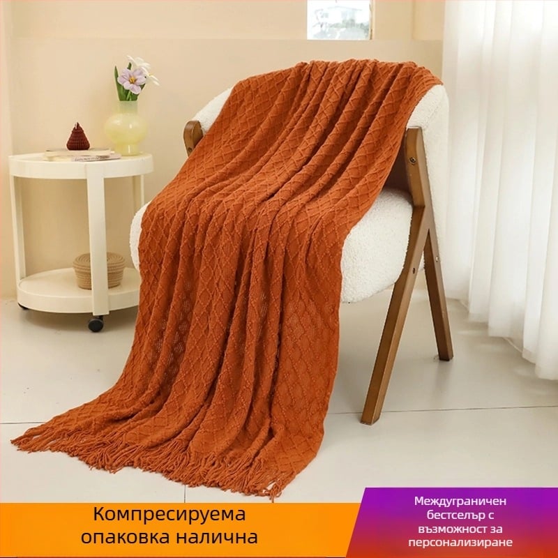 Трансгранично пролетно офис одеяло за дрямка, диван, климатик, плетено одеяло, одеяло за свободното време, авиационно одеяло, супер меко