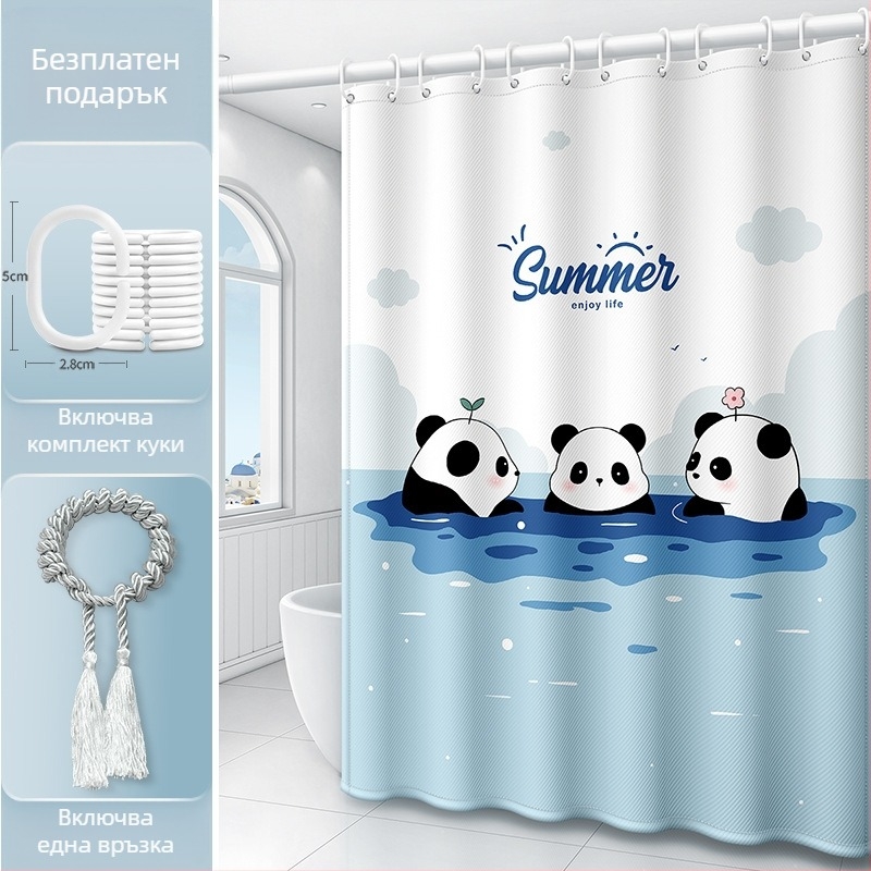 Завеса за душ за баня, водоустойчива и устойчива на мухъл кърпа, преграда за баня, тоалетна, водна завеса за душ, висок клас завеса за вана