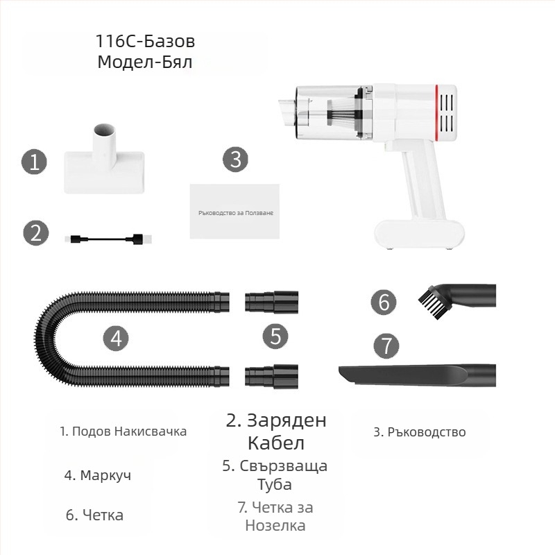 Безжична прахосмукачка за кола, многофункционална, ръчна, зареждаща, безчетков мотор, преносима прахосмукачка за кола, домашни любимци, котешка коса