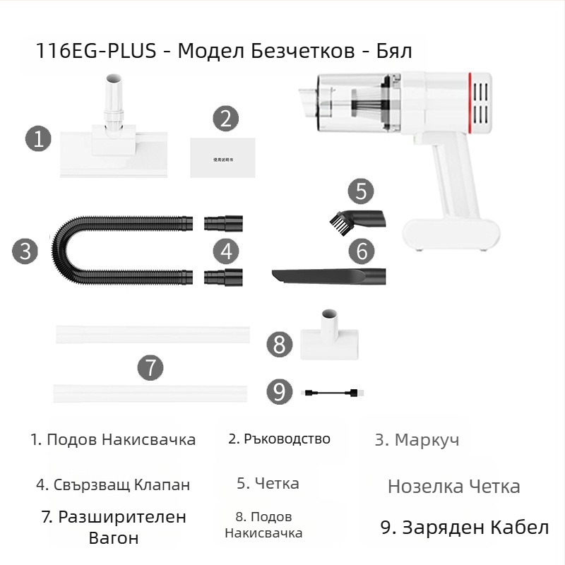 Безжична прахосмукачка за кола, многофункционална, ръчна, зареждаща, безчетков мотор, преносима прахосмукачка за кола, домашни любимци, котешка коса