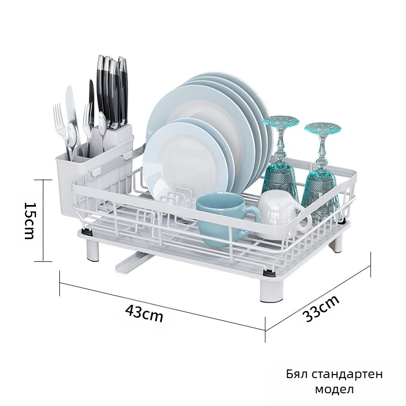 Кухненска поставка за съдове, поставка за купа, поставка за клечки за хранене, поставка за съхранение на прибори за хранене, кошница за оттичане, мивка, поставка за съдове