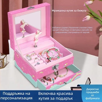 Музикална кутия Еднорог Изящна кутия за съхранение на бижута Трансгранична гореща продавана музикална кутия Детска кутия за подаръци на склад
