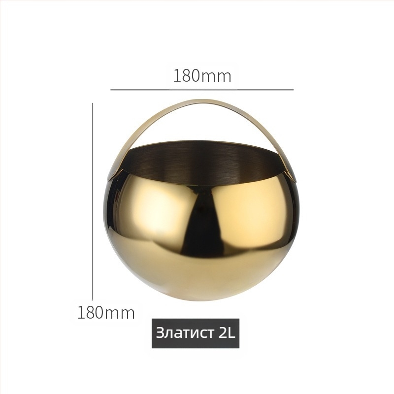 Кофа за лед от неръждаема стомана, кофа за лед, преносима кофа за бира, бар, KTV, изолация за бира и шампанско, кофа за лед, кофа от неръждаема стомана