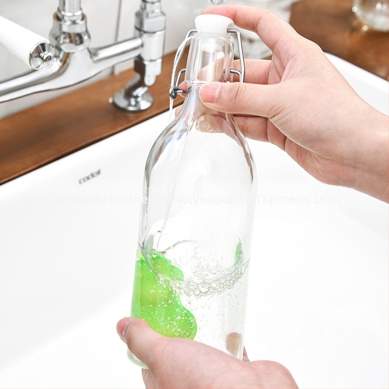 Японска гъба за почистване на стъклени бутилки SP Pea, вълшебна кърпичка за бутилки, сладка гъба за почистване с четкани бобчета, 3 броя