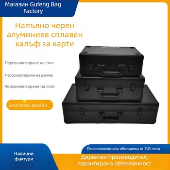 Преносима заключваща се кутия за карти от алуминиева сплав, кутия за карти с рейтинг PSA, кутия за съхранение на звездни карти Bgs, силна магнитна кутия за карти