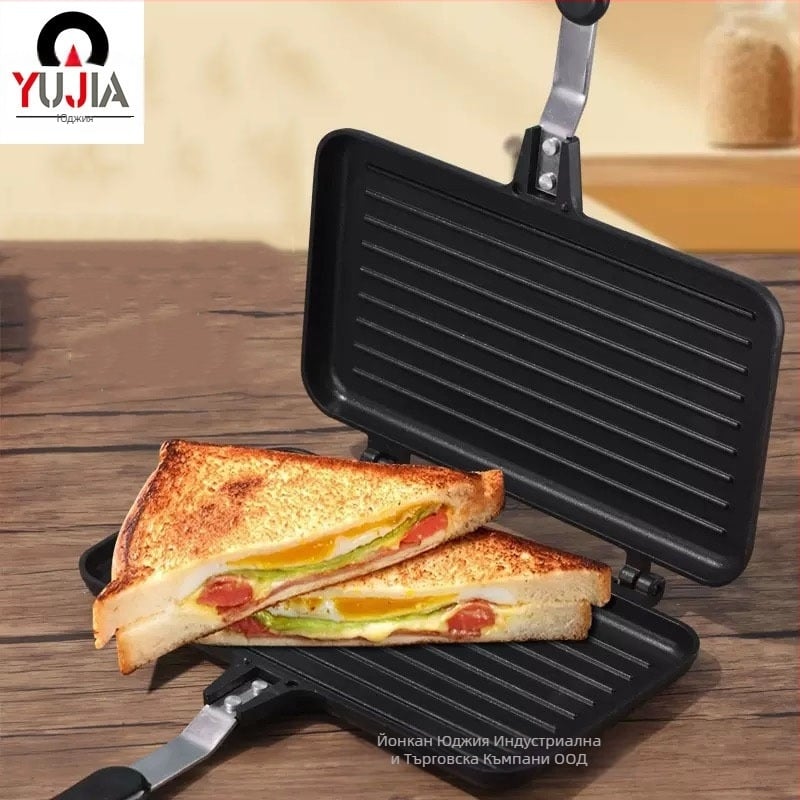 Трансгранична директна продажба на сандвич, тава за печене на хляб с двустранен тиган с плоско дъно, двустранен джобен хляб, подвижен незалепващ тиган