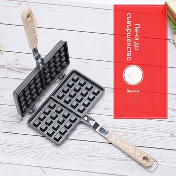 Нова преносима домакинска подвижна форма за гофрети, квадратна незалепваща чугунена търговска форма за гофрети