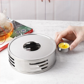 на склад неръждаема стомана затопляне на чай кръгла ароматна чаена свещ за алкохол отопление пещ за чай основа за поле преносима ароматерапия печка