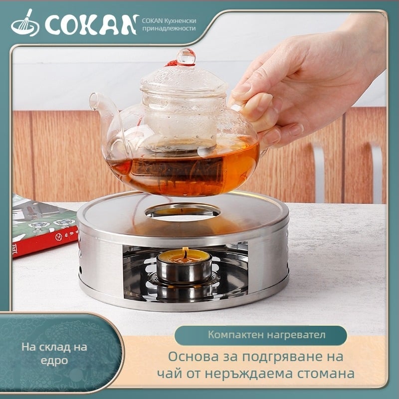 на склад неръждаема стомана затопляне на чай кръгла ароматна чаена свещ за алкохол отопление пещ за чай основа за поле преносима ароматерапия печка