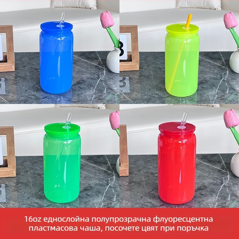 2024 Експлозивна пластмасова вендуза от 16 унции, екологична акрилна желеобразна чаша Mason, пластмасова чаша на едро