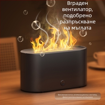 Малка машина за ароматерапия със симулиран пламък, овлажнител, цветна атмосфера, домашна спалня, общежитие, офис, висококачествен настолен компютър