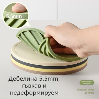 Силиконова постелка за топлинна изолация, подложка за трапезна маса, против изгаряне, подложка за трапезария, специална високотемпературна подложка за купа, подложка за подложка за чаши, домакинска висококачествена...