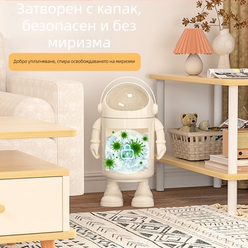 Кошче за боклук с висока стойност за красота 2025, боклук за хол, сладък забавен анимационен астронавт, тоалетна, голяма кофа за съхранение с капак