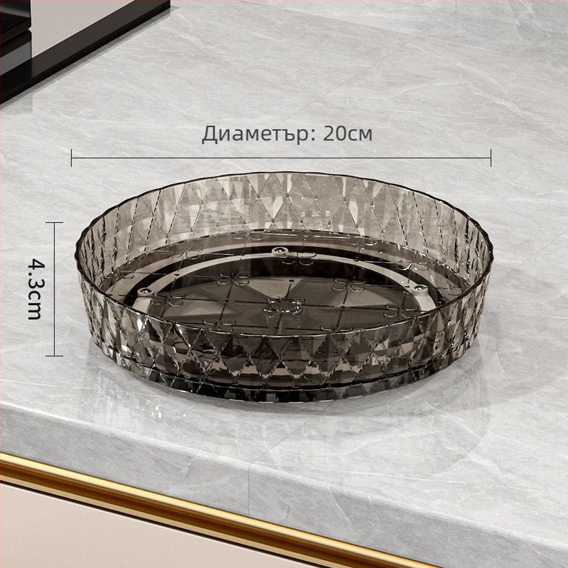 Въртяща се стойка за кухненски плот, многофункционална, въртяща се чиния, стойка за съхранение на подправки, тава за съхранение на плот за хол