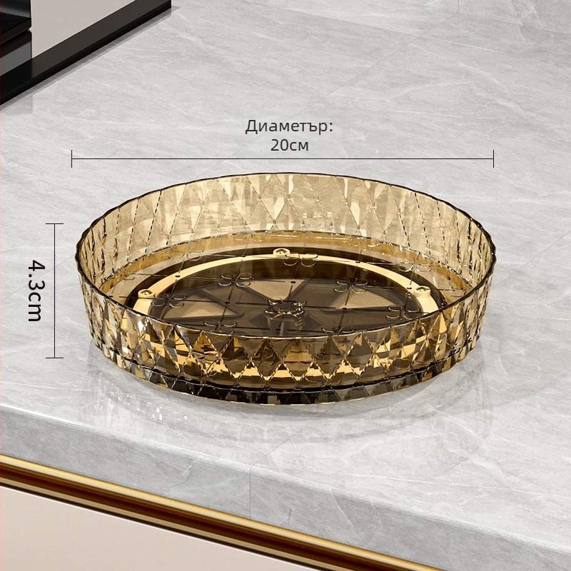 Въртяща се стойка за кухненски плот, многофункционална, въртяща се чиния, стойка за съхранение на подправки, тава за съхранение на плот за хол