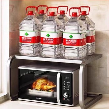 Нова стойка за микровълнова фурна, домакински плот, многофункционална фурна за съхранение, специална удебелена двуслойна скоба за микровълнова фурна