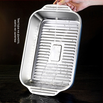 Неръждаема стомана, грилована риба, бинаурална чиния за раци, домакинска чиния за барбекю плюс дълбока многофункционална чиния, специална тенджера за морски дарове