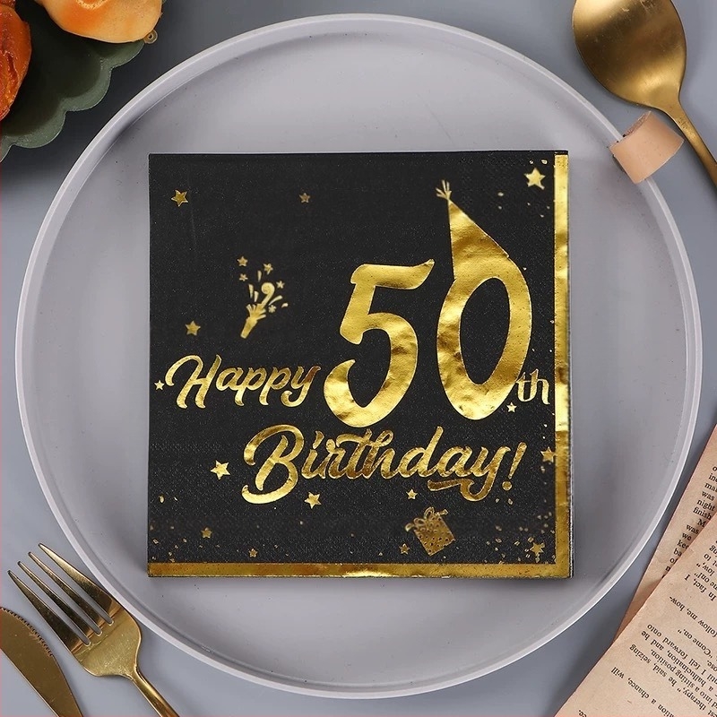 Фабрика директно бронзираща салфетка за рожден ден, костюм за рожден ден, цветна хартия за еднократна употреба, търговска хартиена кърпа на едро