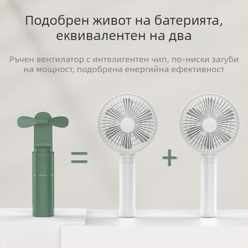 Ръчен настолен малък вентилатор, презареждащ се, ултра тих офис, студентски клас, мини преносим, преносим, голям вятър