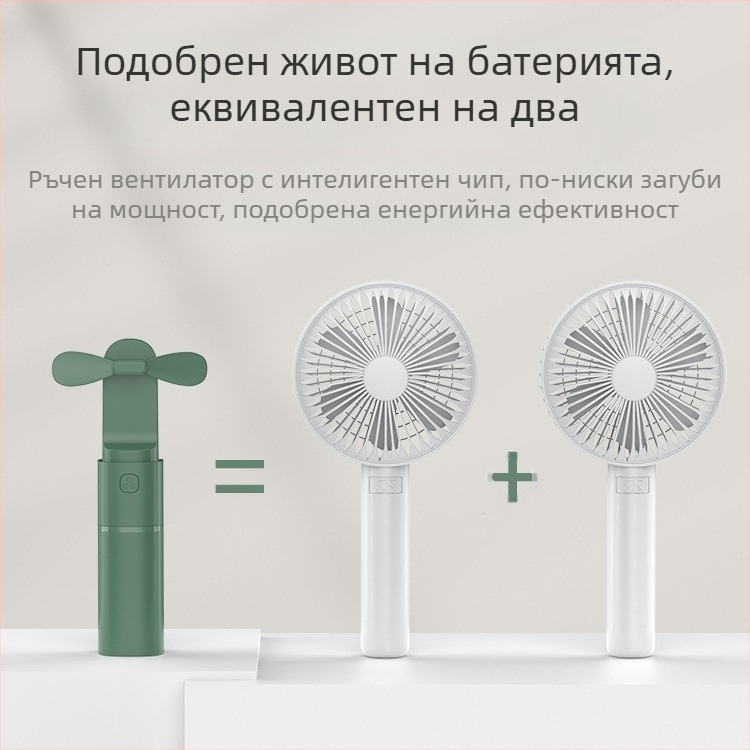 Ръчен настолен малък вентилатор, презареждащ се, ултра тих офис, студентски клас, мини преносим, преносим, голям вятър