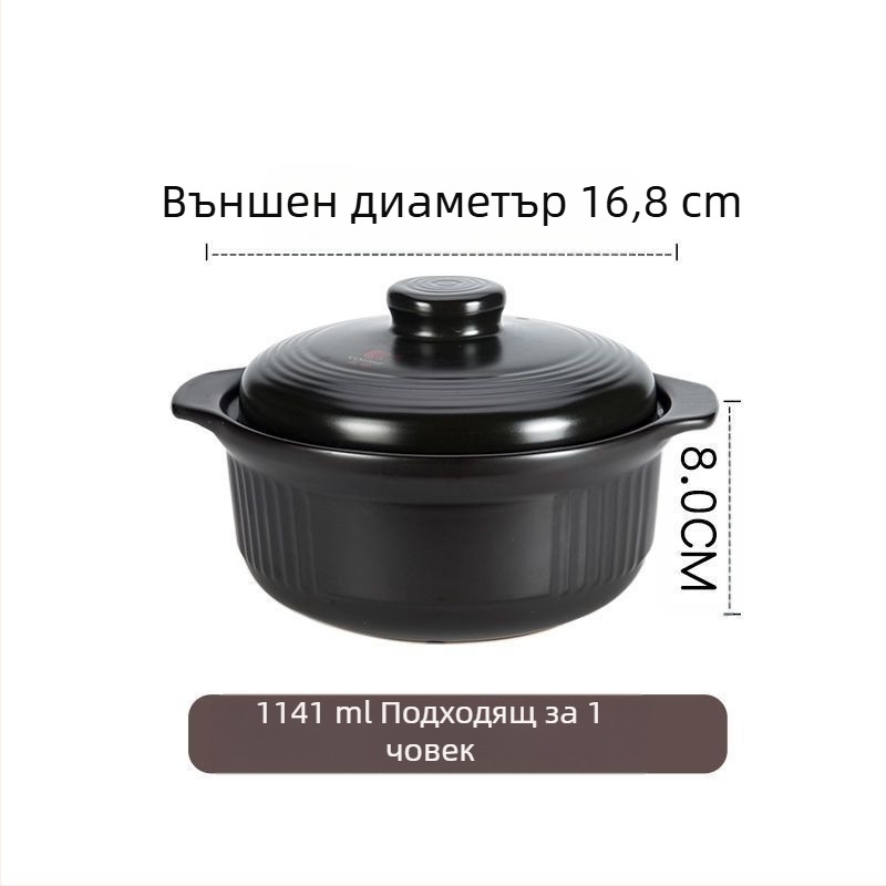Керамична тенджера за супа Kangshu, тенджера за яхния, домакинска порцеланова тенджера с голям капацитет, тенджера за овесена каша с открит пламък, директно горене, термоустойчива газова тенджера