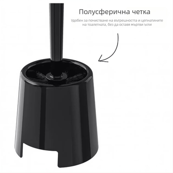 Тоалетна четка и кутия за четки Bemun, домакинска мека четка за тоалетна с косъм, черно-бяла четка за почистване с клинкер