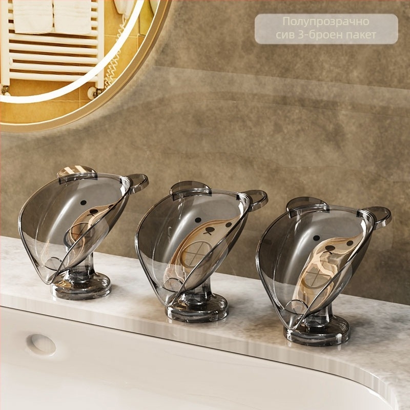 Кутия за сапун за отцеждане на плот, без перфоратор, домакинска лампа, луксозна вендуза, кутия за сапун в банята, поставка за сапун, поставка за съхранение в банята