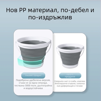 Сгъваема кофа, Сгъваема кофа за външна употреба, Кофа за риболов, Преносима телескопична кофа за съхранение в кола, Кофа за автомивка, Кофа за миене на художествени химикалки