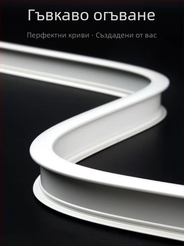 Ролка за завеси, монтирана отгоре, тип кука, странично монтирана извита релса, еркерен прозорец от алуминиева сплав, двурелсова плъзгаща се безшумна направляваща релса