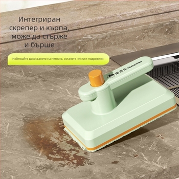 Кухненски настолен малък моп, преносим, за смяна на кърпи, сух и мокър, с двойна употреба, остъргване, вграден инструмент за почистване, мощно обеззаразяване