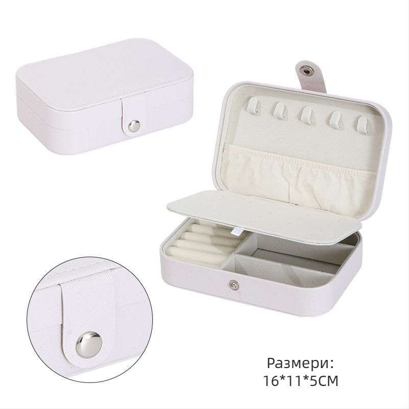 Преносима кутия за бижута, голям капацитет, многофункционална в европейски стил за пръстени, колиета, обеци, дамска кутия за съхранение на бижута