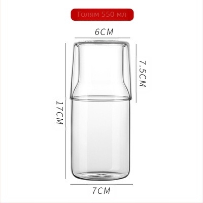 Стъклена кана за студена вода, комплект чайници за едно лице, кана за студена вода с голям капацитет, домакинска чаша за вряща студена вода