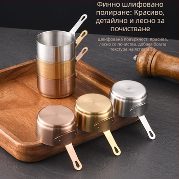 Чаша за сос от неръждаема стомана 304 с чиния за потапяне, западен ресторант, чаша за сос от стек, креативна кофа за доматен сос, прибори за хранене