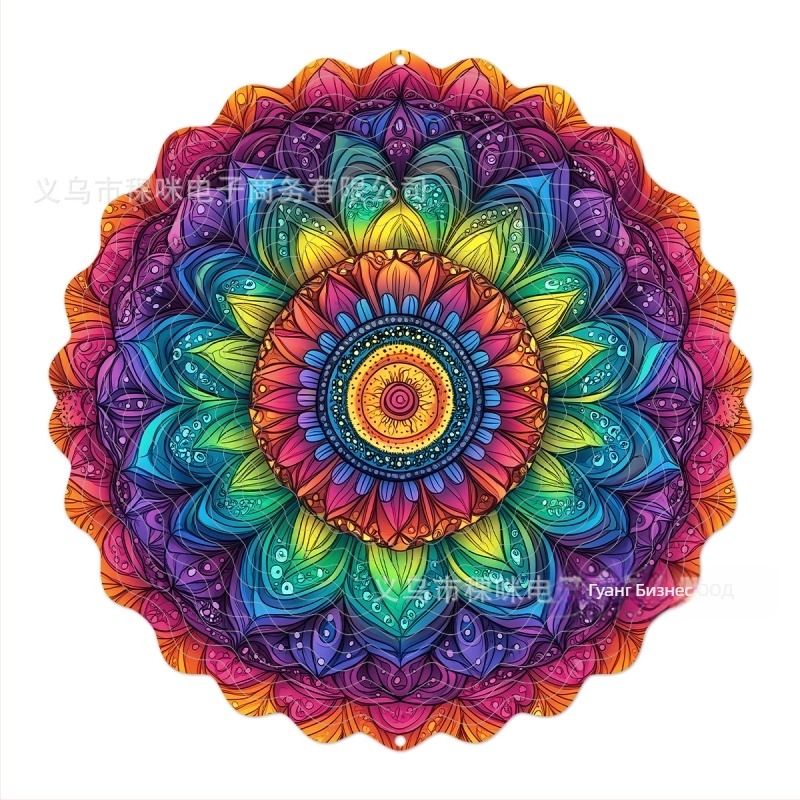 Трансгранична фабрика директно 3D въртящ се вятър към цвят въртящ се вятърен звънец към метална висяща декорация за дворна градина