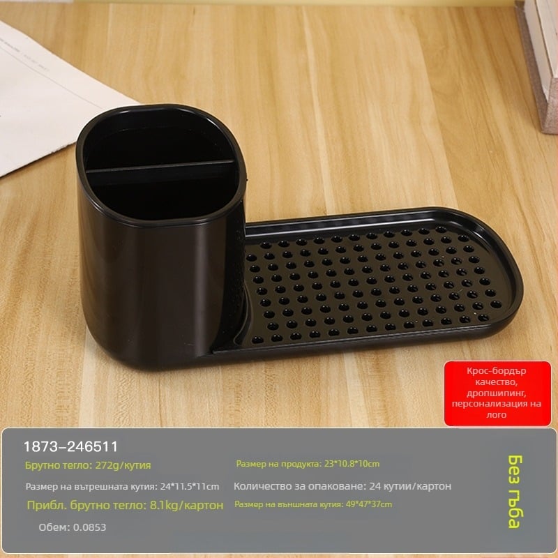 Кухненски плот с ръчно пресоване на кутия за сапун от неръждаема стомана, поставка за парцали, дозатор за препарат, поставка за довършителни работи