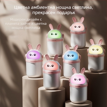 Домашен автомобил Тиха спалня Преносим Сладък анимационен USB Мини овлажнител за въздух и вода Цветна атмосфера Светлина
