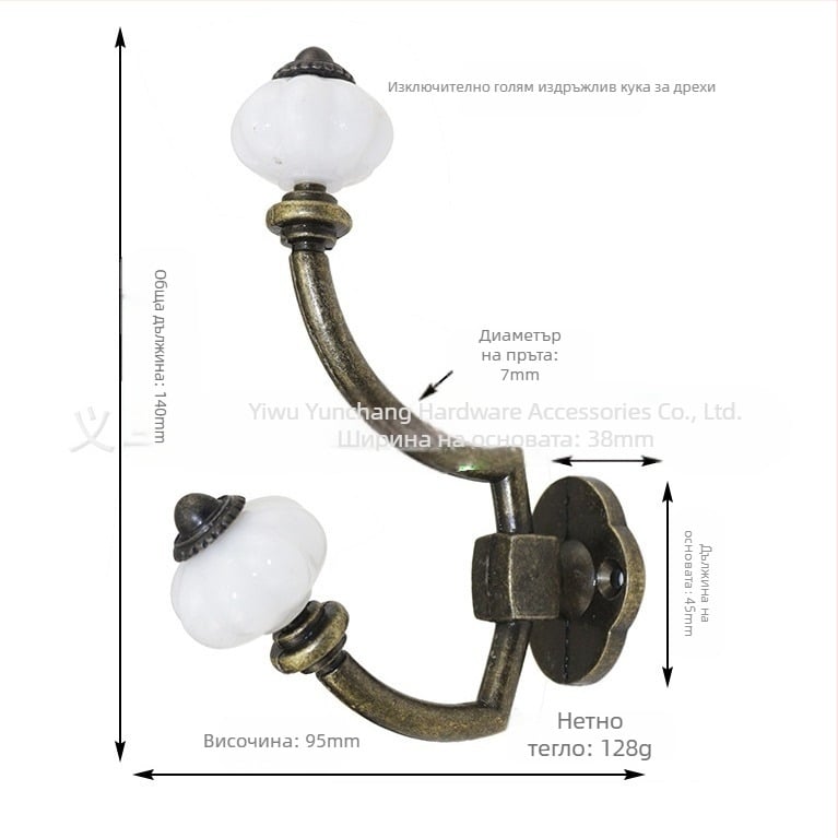 Стенна бронзова закачка за дрехи Закачалка за палта Стенна кука Европейска сплавна закачка за палта от стомана