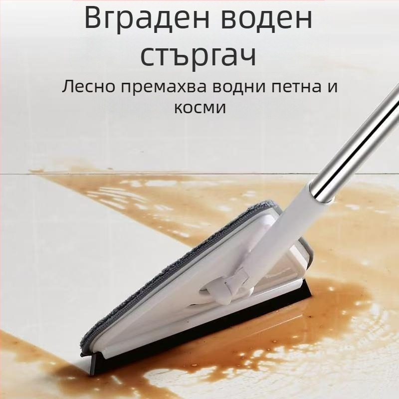 Нов триъгълен моп, изключително голям, въртящ се на 360 градуса, за почистване на стъклени стени, тавани, подове и дървени подове