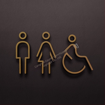 Магазин Хотел B & B 3D триизмерна мъжка тоалетна дамска тоалетна стикер за стена табела врата на тоалетна WC табела