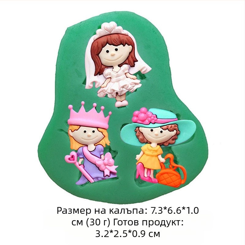 Силиконова форма за бебешки зайци „Флорална фея“ „Направи си сам“ ръчно изработена форма за декорация на торта от фондан.