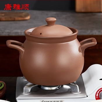 Кангиашун лилав пясъчен съд с открит пламък, устойчив на висока температура, неглазирана касерола, газова печка, специална домакинска супа за 3-4 души