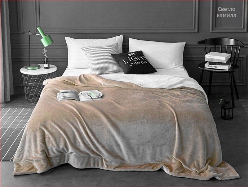 Одеяло от агнешка вълна, зимно единично фланелено одеяло от коралов полар, двуслойно удебелено за топлина