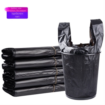 [50 на бар] производители на едро на дебели черни домакински кухненски торби за еднократна употреба, преносими жилетки