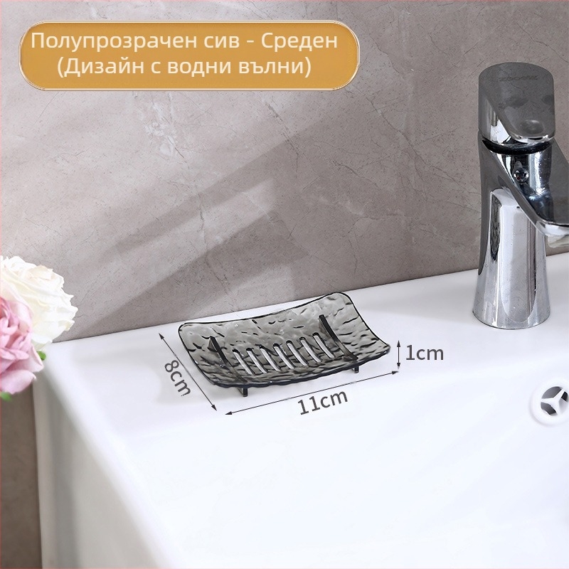 Поставка за сапун с ледников мотив, кутия за сапун в сифон, кутия за сапун в банята, плот за студентско общежитие, тоалетен сапун без перфоратор