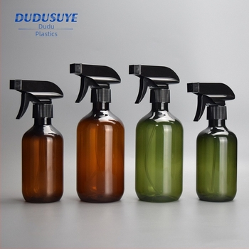 300/500ML кафяво-зелена квадратна бутилка с пистолет за дезинфекция, бутилка за вода с алкохол, бутилка за поливане, градинарска бутилка